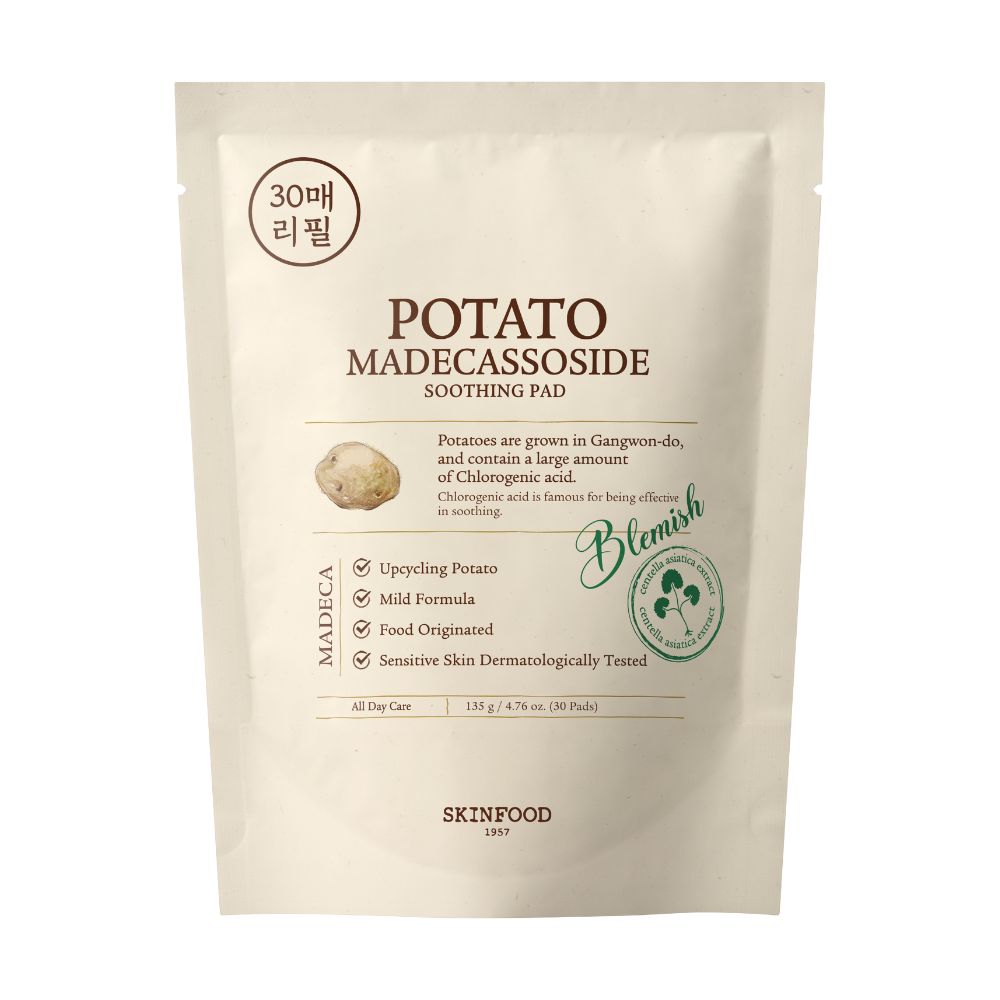 パック・フェイスマスク SKINFOOD Potato Soothing Pad ポテト マデカソ スージングパッド (リフィル詰替) 30枚(B) スキンケア